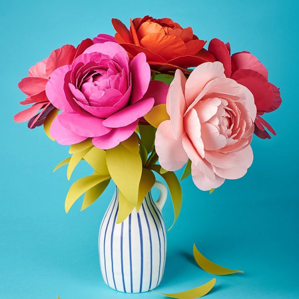DIY peony paper flower bouquet