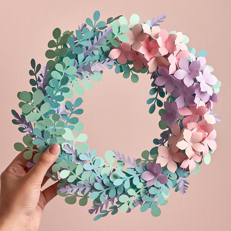 Eucalyptus & Hydrangea Paper Wreath Template OGCrafts