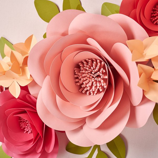 giant paper rose flower wall