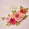 Large paper flowers name nursery wall decor