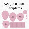 Large paper garden rose flower templates