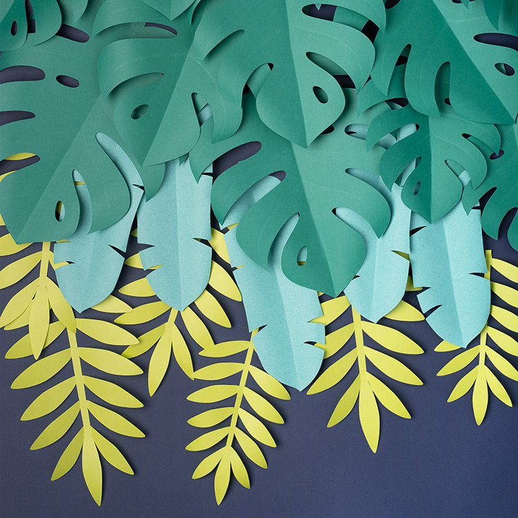 Tropical Paper Leaves Templates OGCrafts