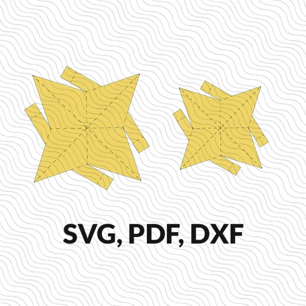 3d paper star SVG template