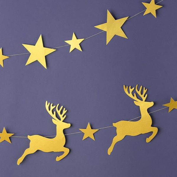 Deer Paper Christmas Garland