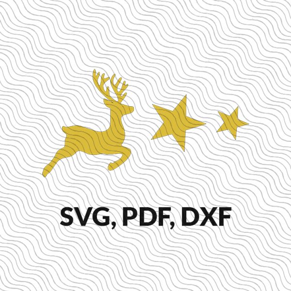 Deer & star paper garland template