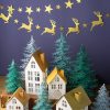 DIY 3D paper village deer garland