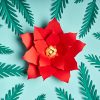 Paper poinsettia spruce branch