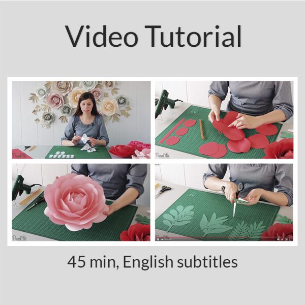 Paper peonies video tutorial