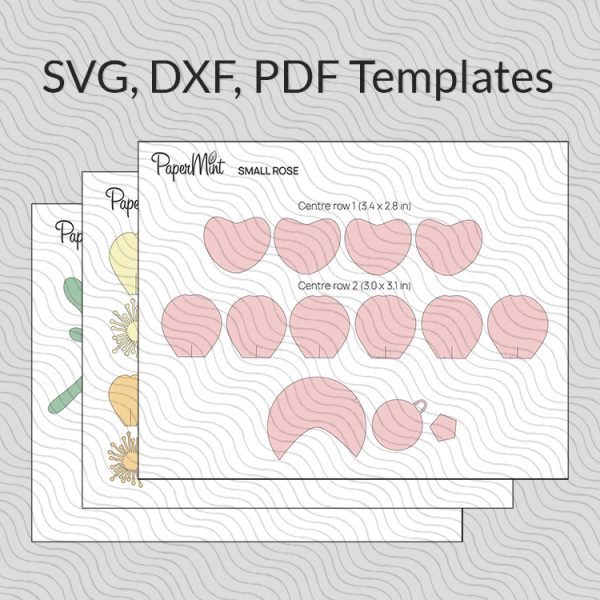 paper flower svg pdf dxf templates