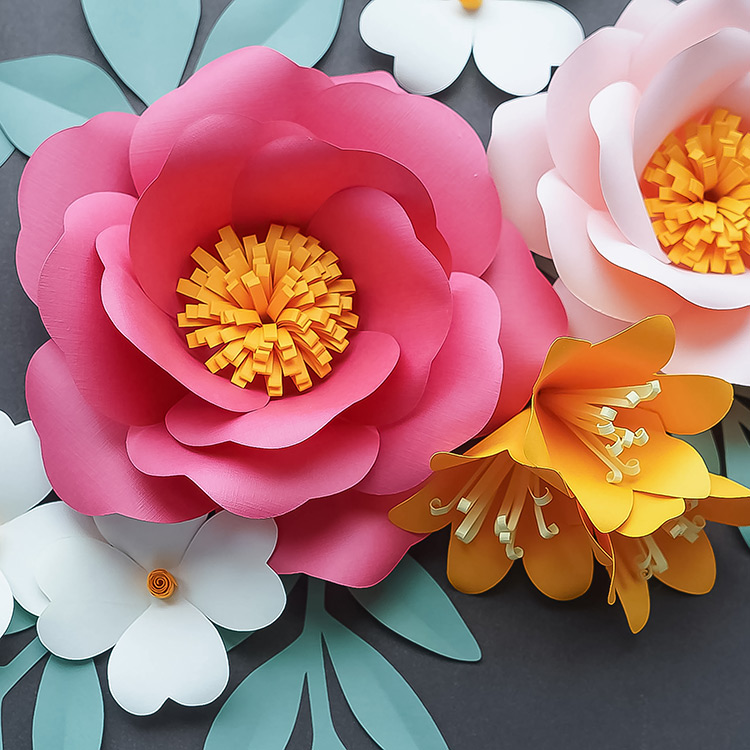 Garden Rose Paper Flower Set Templates & Tutorial - OGCrafts