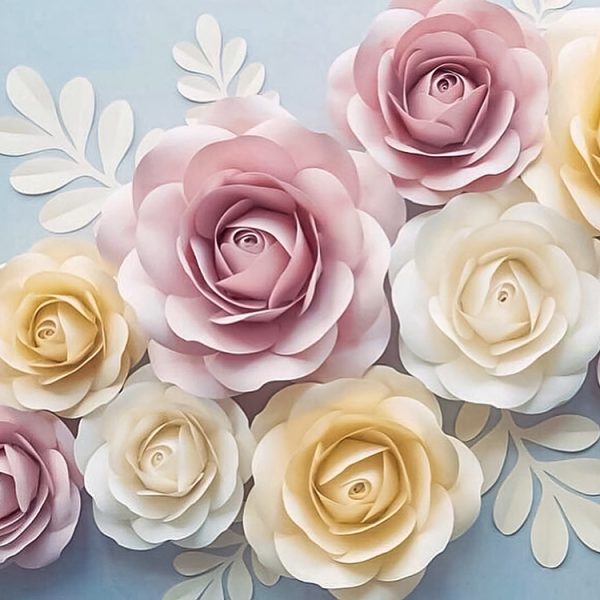 pastel paper roses all art