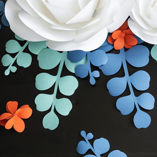 large paper flower leaves