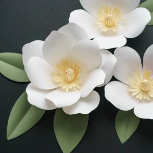 white magnolia paper flowers