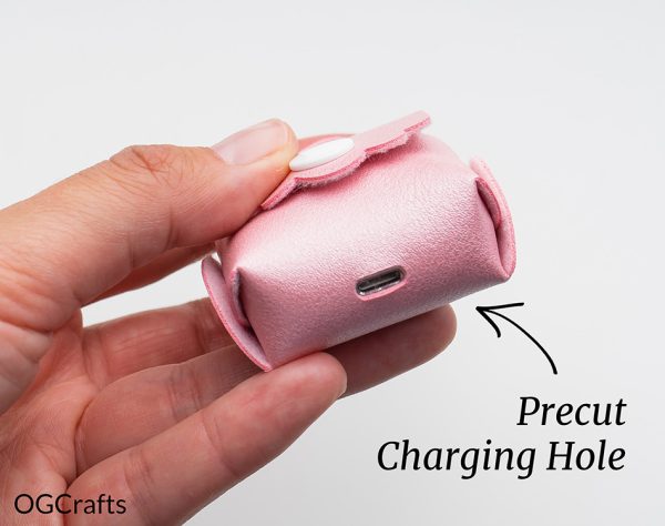 Faux Leather AirPod Cover Charging Hole