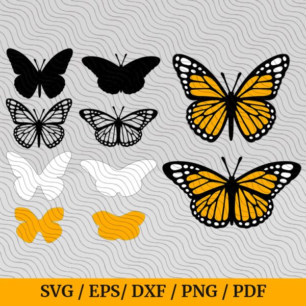 3d layered paper butterfly svg template
