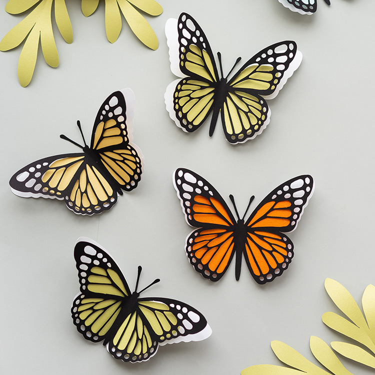 Monarch 3D Paper Butterfly Template - OGCrafts
