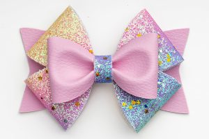 diy faux leather pinch bow