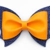 Halloween Bat Pinch Bow faux leather