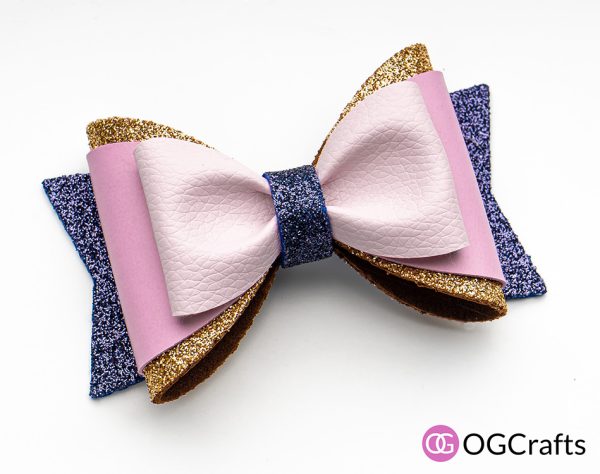 pink and blue diy bow