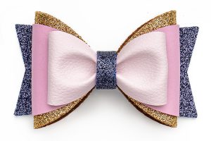 handmade faux leather glitter canvas bow