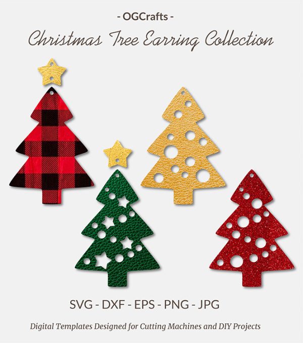 Christmas Tree Earring Cut Files