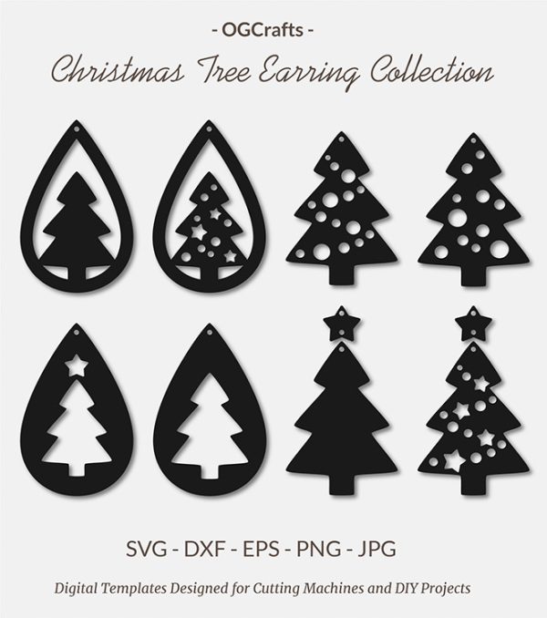 christmas tree earring svg