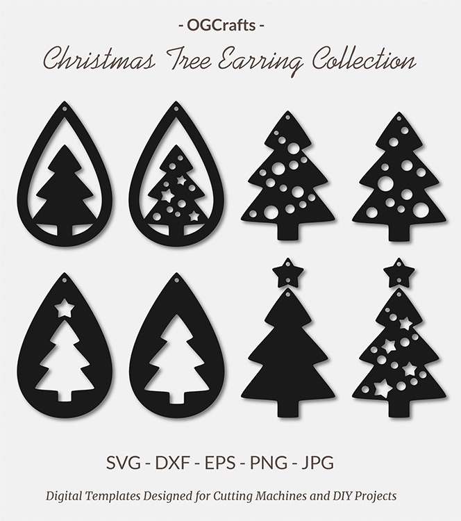 Earring Holder Display Cards Template SVG DXF Cricut Cut File