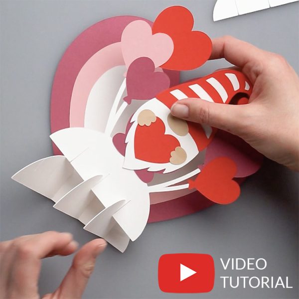 How to make Valentine 3d pop up card video tutorial