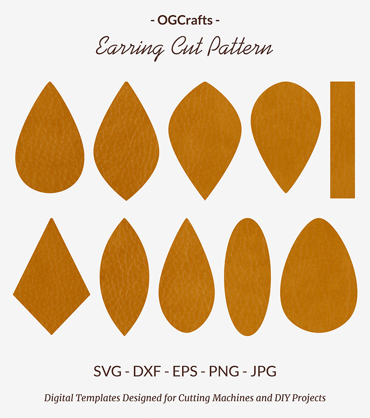 Simple Earring Templates SVG PNG Commercial Use Earring  Etsy Denmark