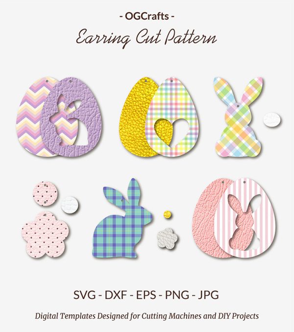 Easter bunny earring cut files for cricut