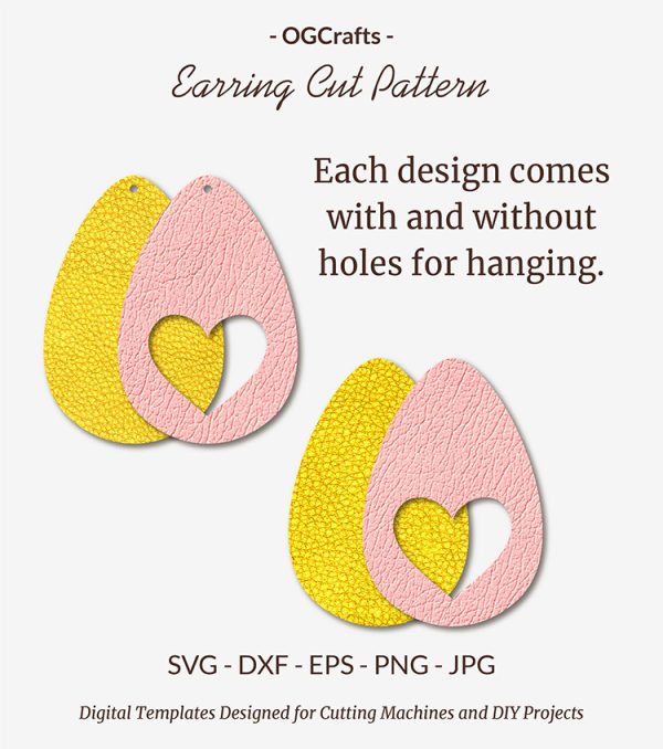 Easter earring template faux leather