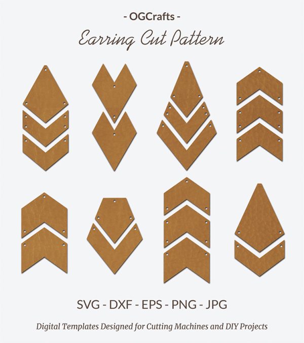 faux leather earring svg templates