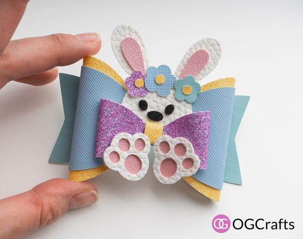 faux leather bow easter bunny