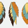 feather earring svg template bundle