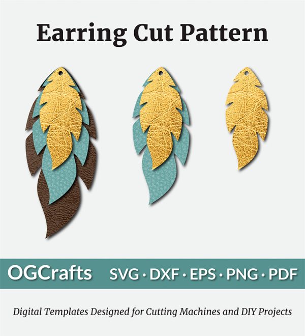feather earring svg