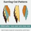 feather earring laser cut pattern