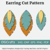 feather layered earring svg cut files for cricut