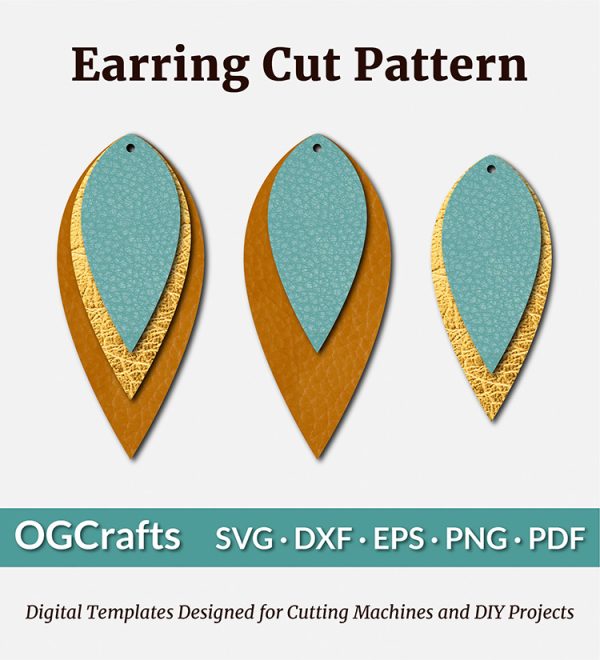 Faux leather layered earrings