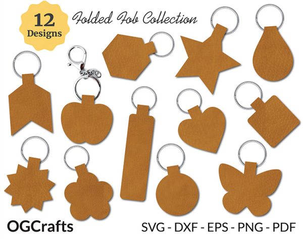 faux leather keychain template bundle