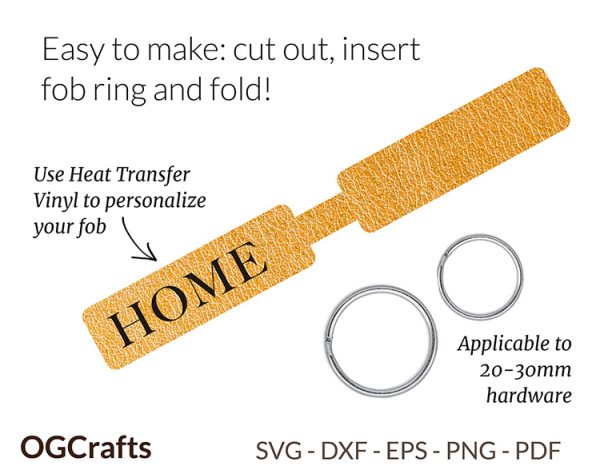 faux leather fob svg cut file