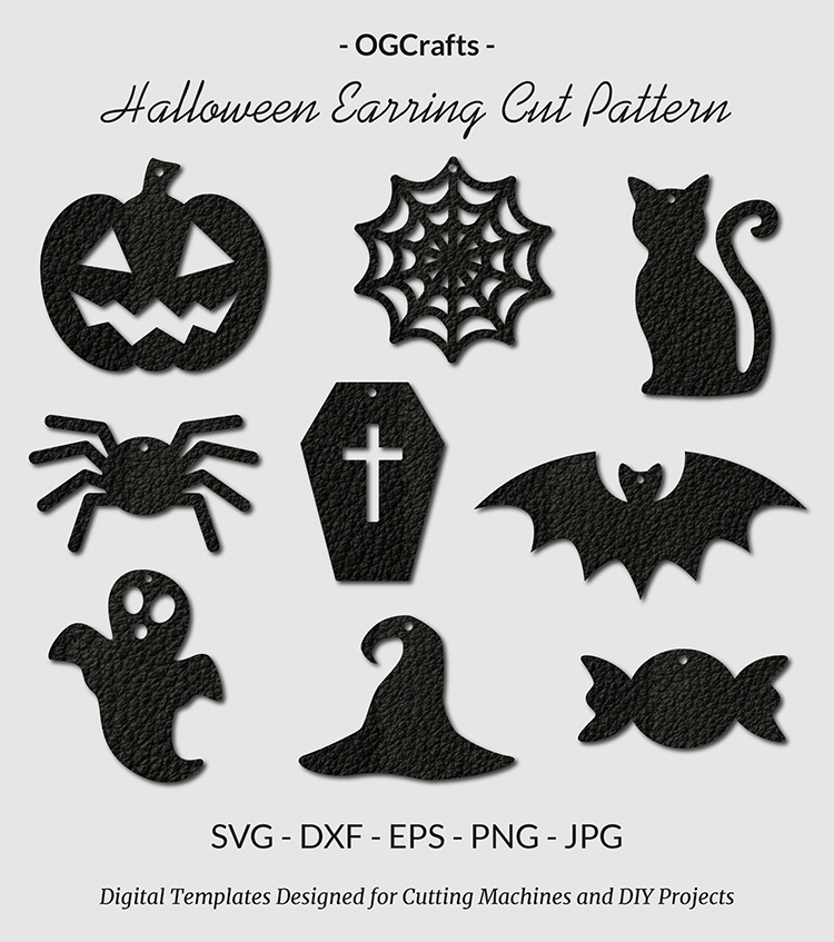 Halloween Leather Miniatures Set PDF & SVG Pattern Files For Cricut & Laser  Cutting - Tutorial Video 