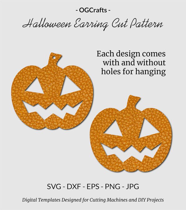 halloween pumpkin earring svg for cricut