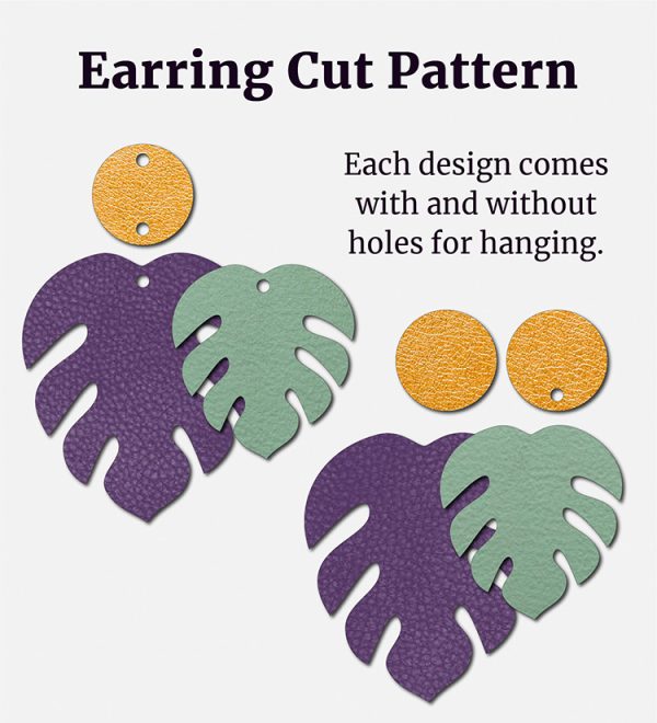 monstera leaf earring pattern