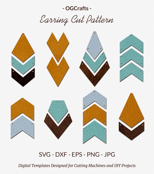 arrow chevron earring cut files laser cut