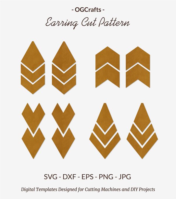 faux leather earring svg template