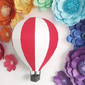 3d Papercraft air balloon wall decor