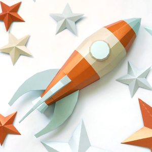 Papercraft 3d rocket template