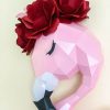 Paper craft flamingo with paper flowers