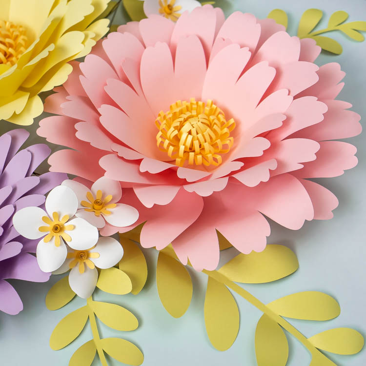 Peony Paper Flower Template - OGCrafts